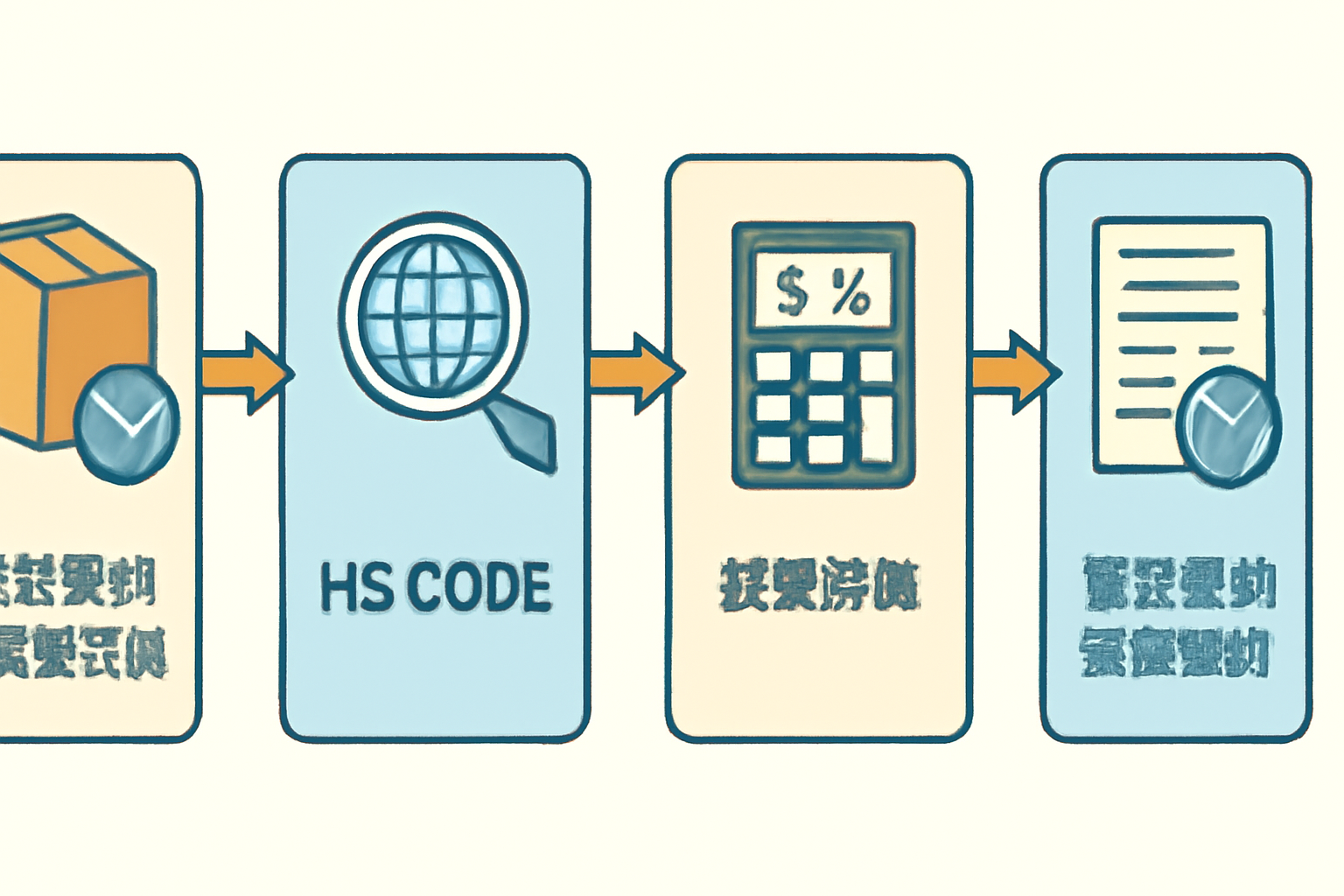 進口關稅計算四步驟流程示意圖